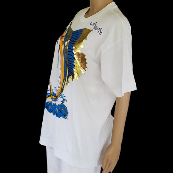 Pau Pacific Acapulco Mexico Sail Fish White Graphic T Shirt Women's Size Large - Picture 2 of 8